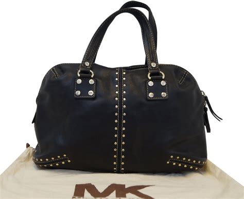 white michael kors bag with round gold studs|Michael Kors quilted bag black.